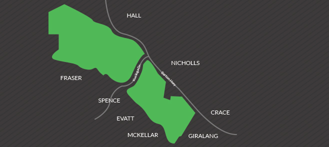 Ginninderra location map